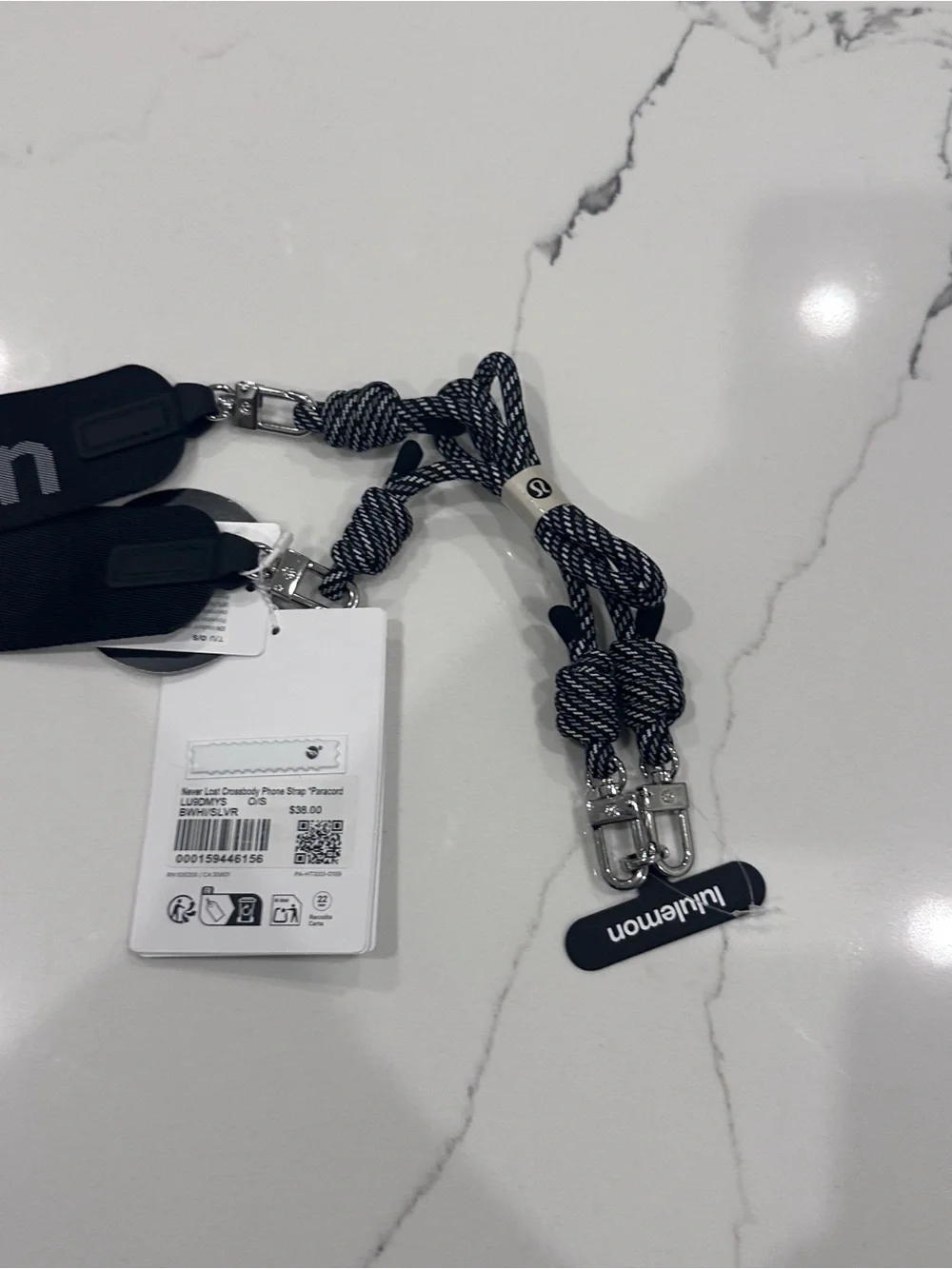 Lululemon Never Lost Crossbody Phone Strap *Paracord* Black NWT